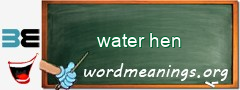 WordMeaning blackboard for water hen